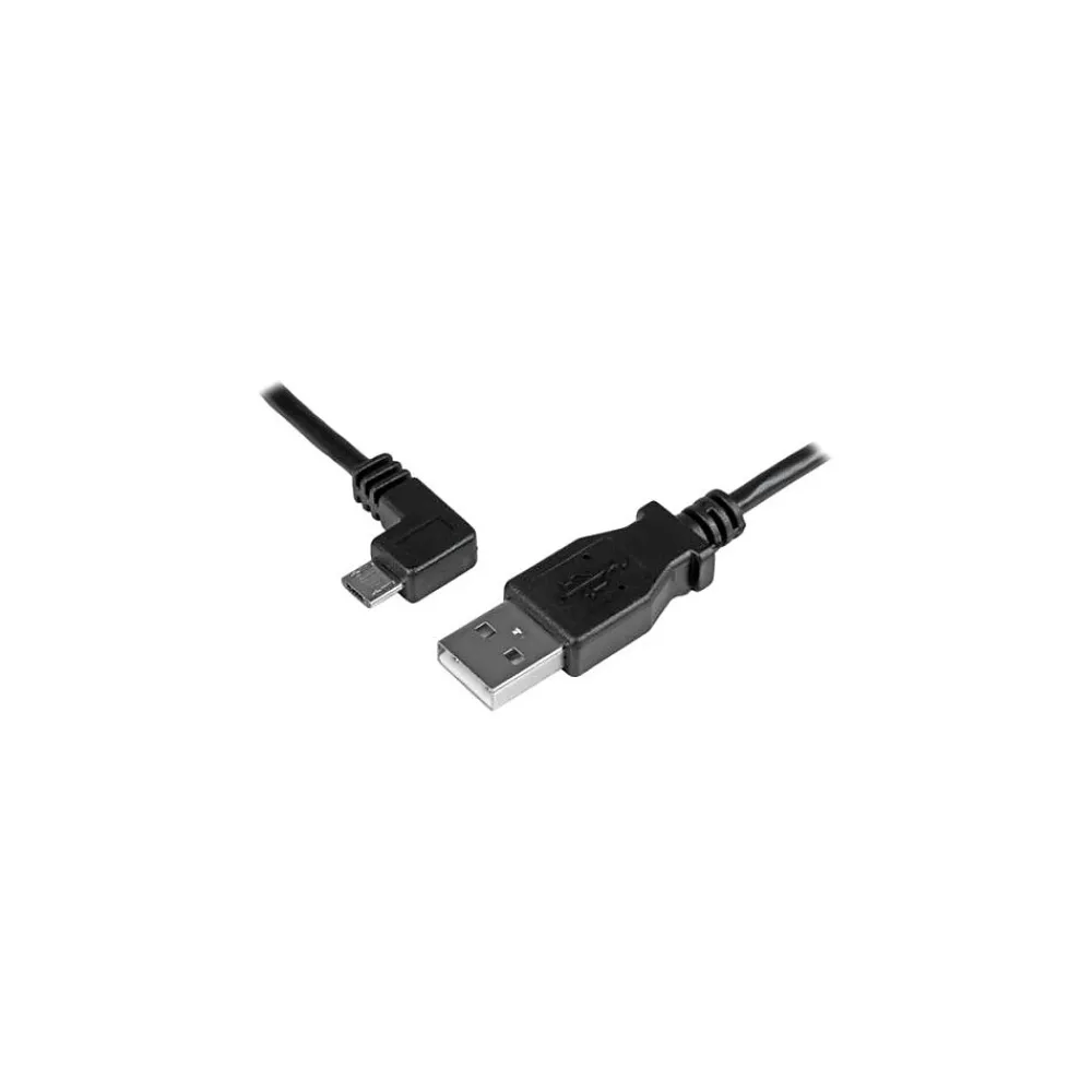 StarTech 2m 6 ft Left Angle Micro-USB Charge-and-Sync Cable M/M - USB 2.0 A to Micro-USB - 24 AWG