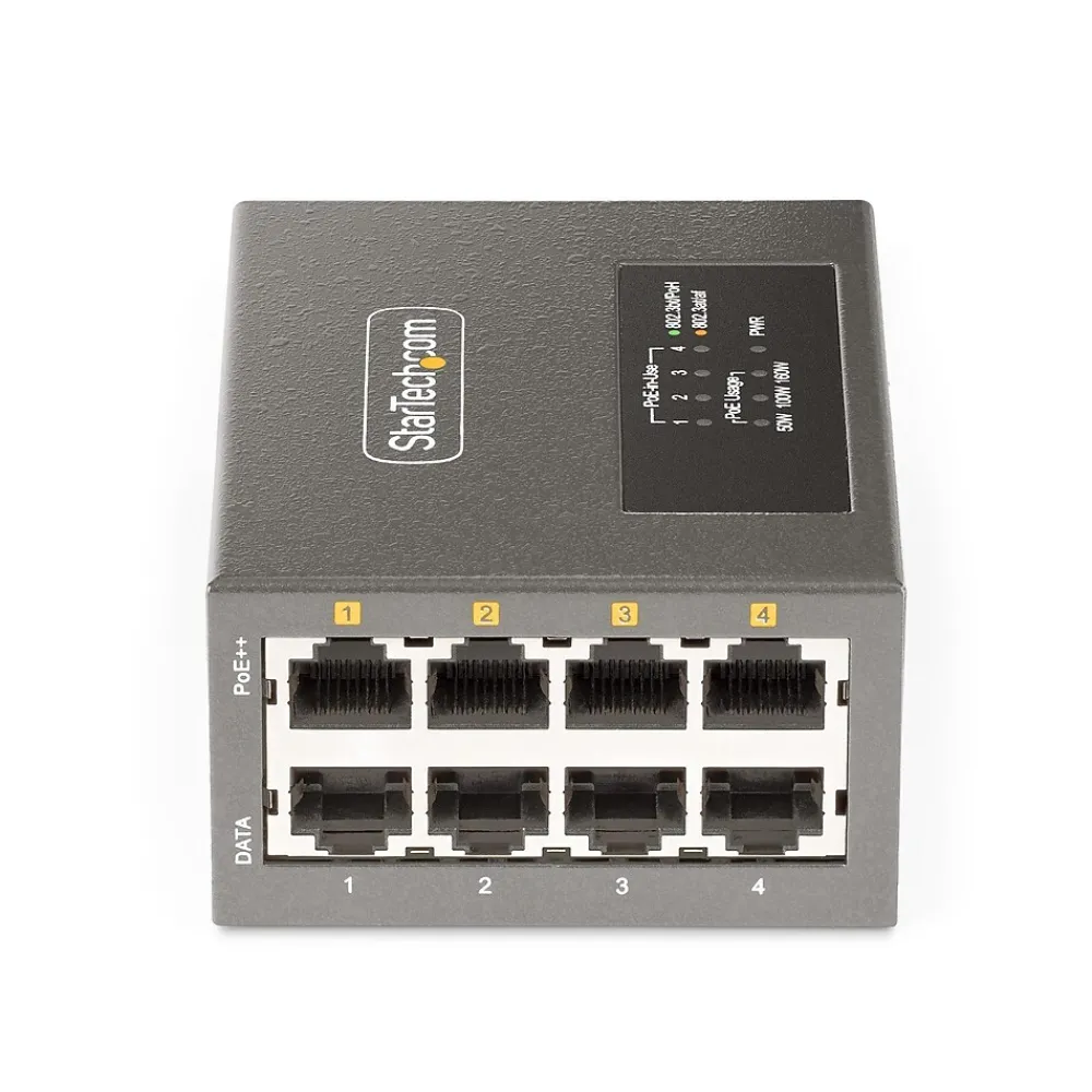 New StarTech 4-Port Multi-Gigabit PoE++ Injector Unmanaged, 5/2.5/1G Ethernet, 160 Watts Power Budget (AS445CPOEINJE)