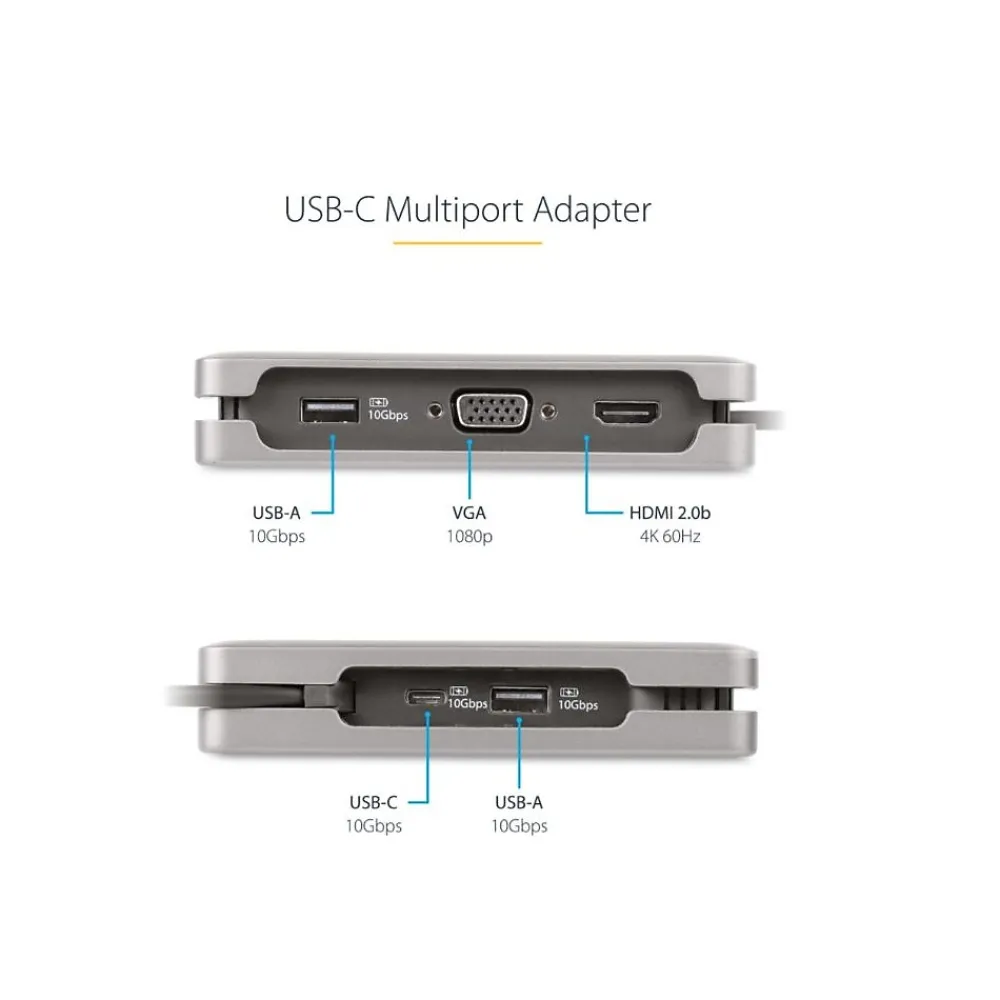 StarTech 5-Port USB-C Hub, Space Gray (DKT31CVHPD3)