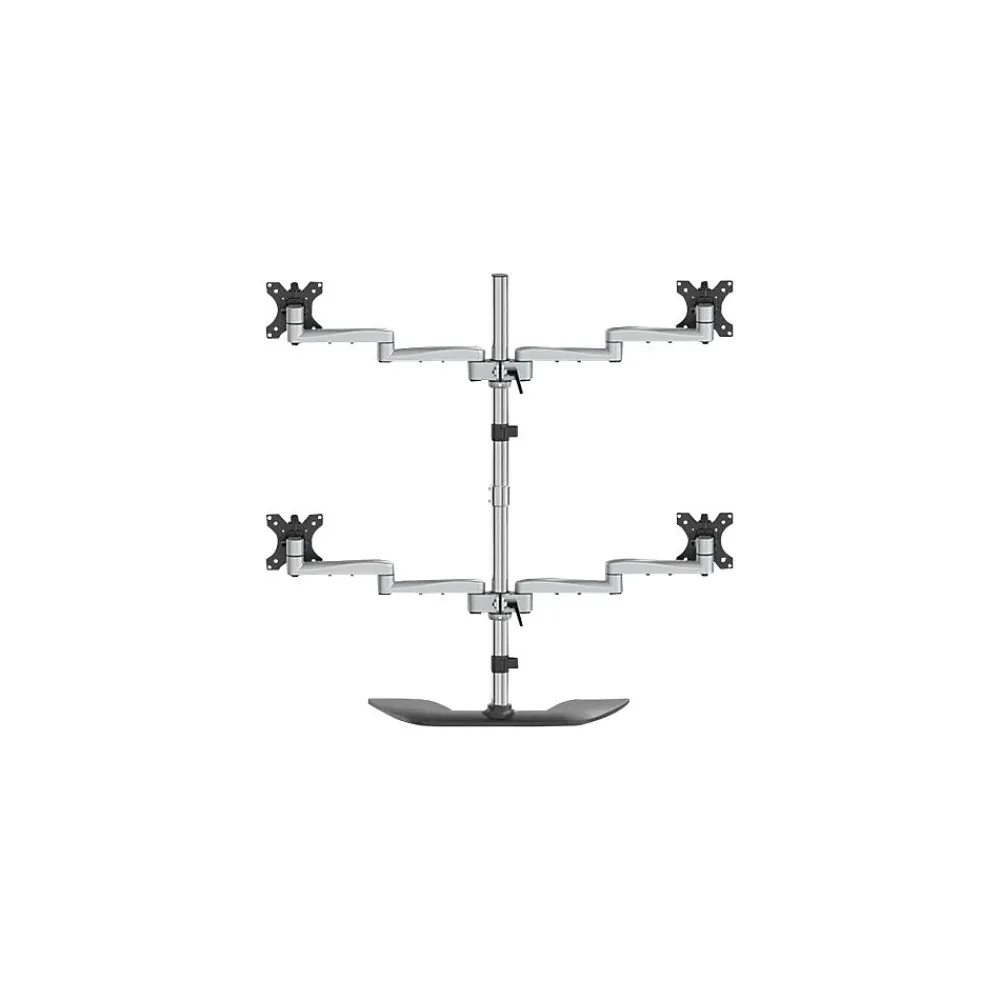 Clearance StarTech Quad-Monitor Stand - For up to 32" VESA Mount Monitors Monitor Arm, Up, Gray (ARMQUADSS)