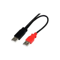 StarTech .comUSB2HAUBY11'DualUSB-AtoMicroUSB-BYCableforExternalHardDrive,Black