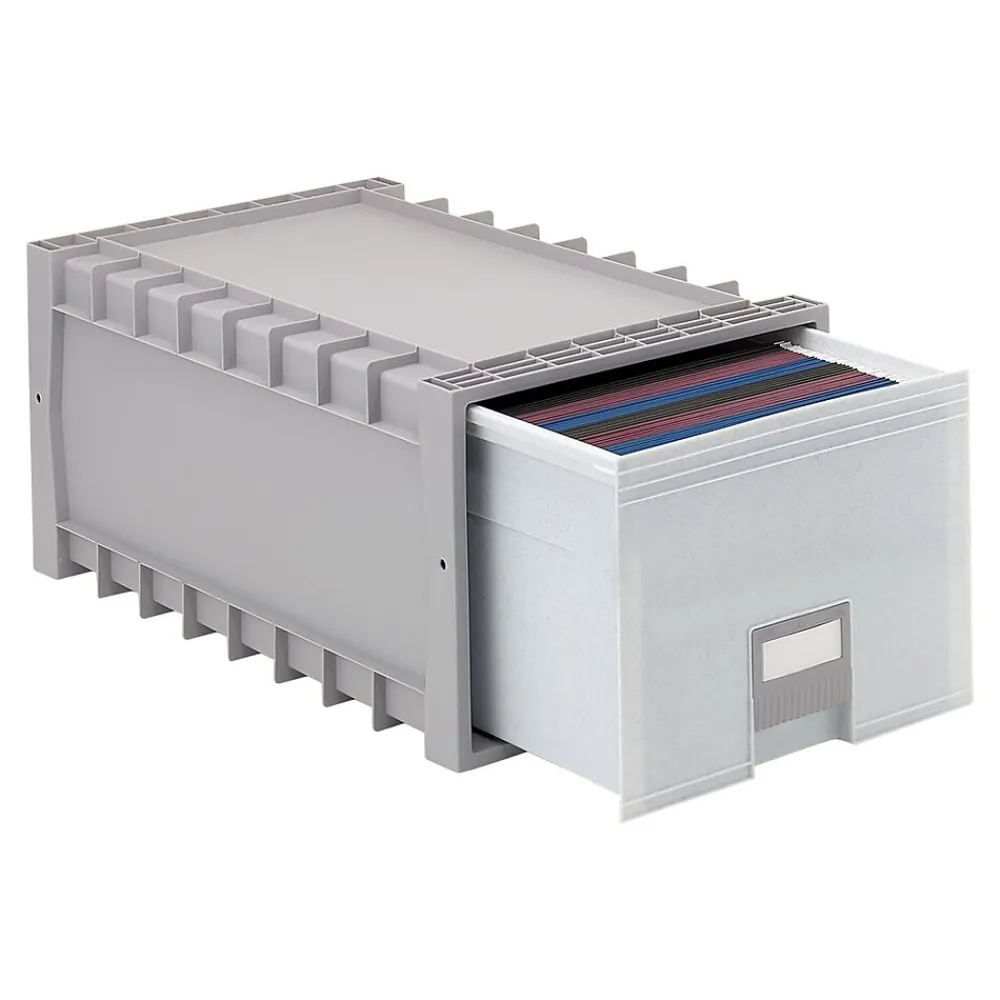 File Storage|Storex Drawer Stackable Storage, Gray (61101U01C)