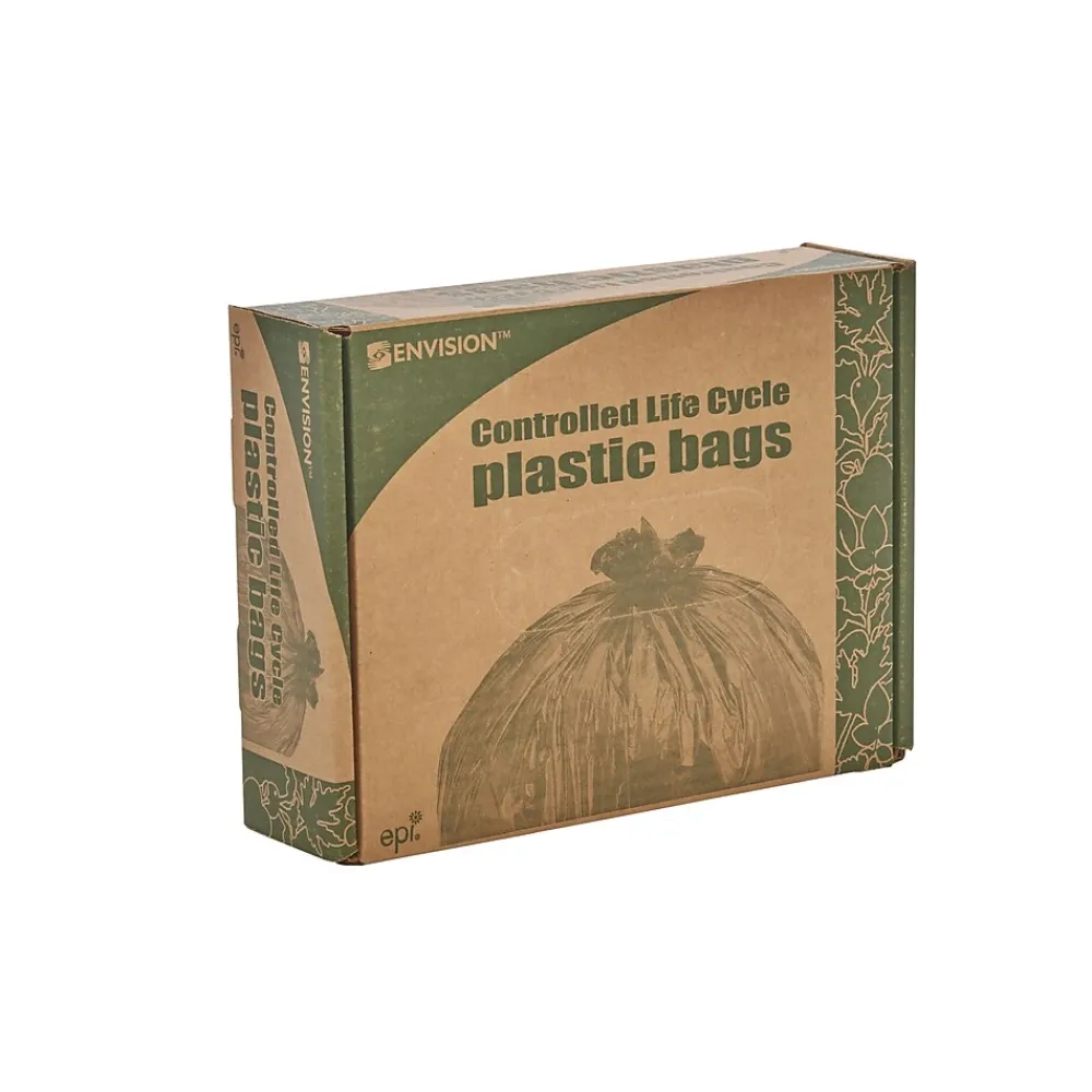Controlled Life Cycle 39 Gallon Industrial Trash Bag, 33" x 44", Low Density, 1.1 mil, Brown, 40 Bags/Box (STOG3344B11)<Stout Online