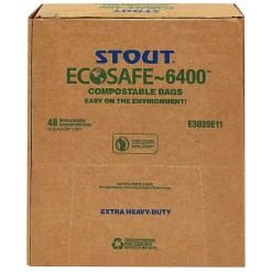 EcoSafe-6400 64 Gallon Compostable Industrial Trash Bag, 48