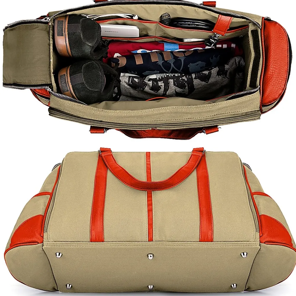 Luggage 16" Canvas Carry-On Travel Duffel (PT_NBKLEA813_DF)<SumacLife Best