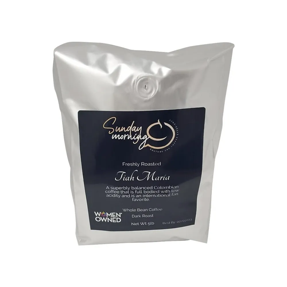 Sunday Morning Coffee Tiah Maria, Medium Dark Roast, 80 oz. (V1-AJ9ZMUNN-5LB)