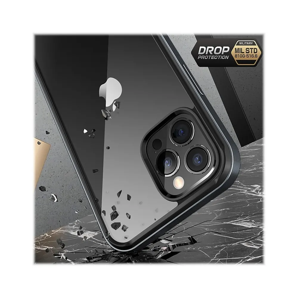 SUPCASE Unicorn Beetle Black Edge with Screen Protector Clear Case for iPhone 13 Pro (SUP-iPhone2021Pro-6.1-EdgePro-SP-Black)