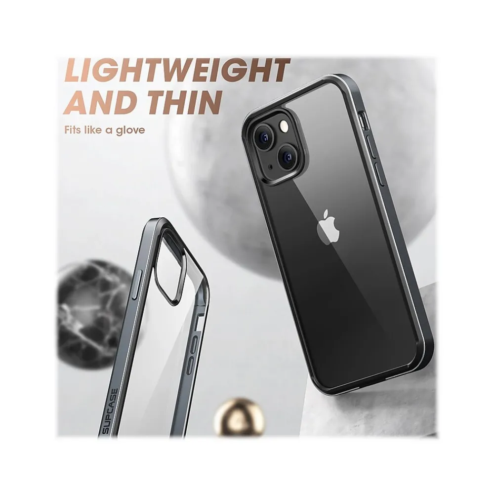 SUPCASE Unicorn Beetle Black Edge with Screen Protector Clear Case for iPhone 13 (SUP-iPhone2021-6.1-EdgePro-SP-Black)