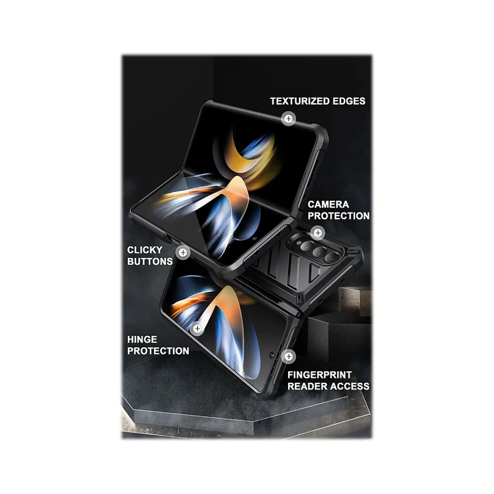 SUPCASE Unicorn Beetle Black Kickstand Case for Samsung Galaxy Z Fold4 (SUP-Galaxy2022-ZFold4-5G-Unicorn-SP-Blac)