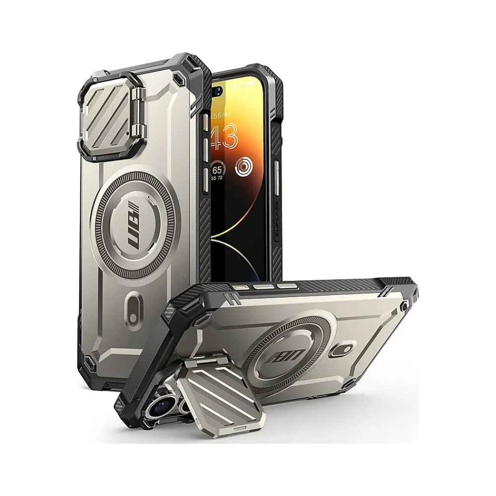 SUPCASE Unicorn Beetle MAG XT Rugged Case for iPhone 15 Pro, Shock-Absorbing, Titan Gray