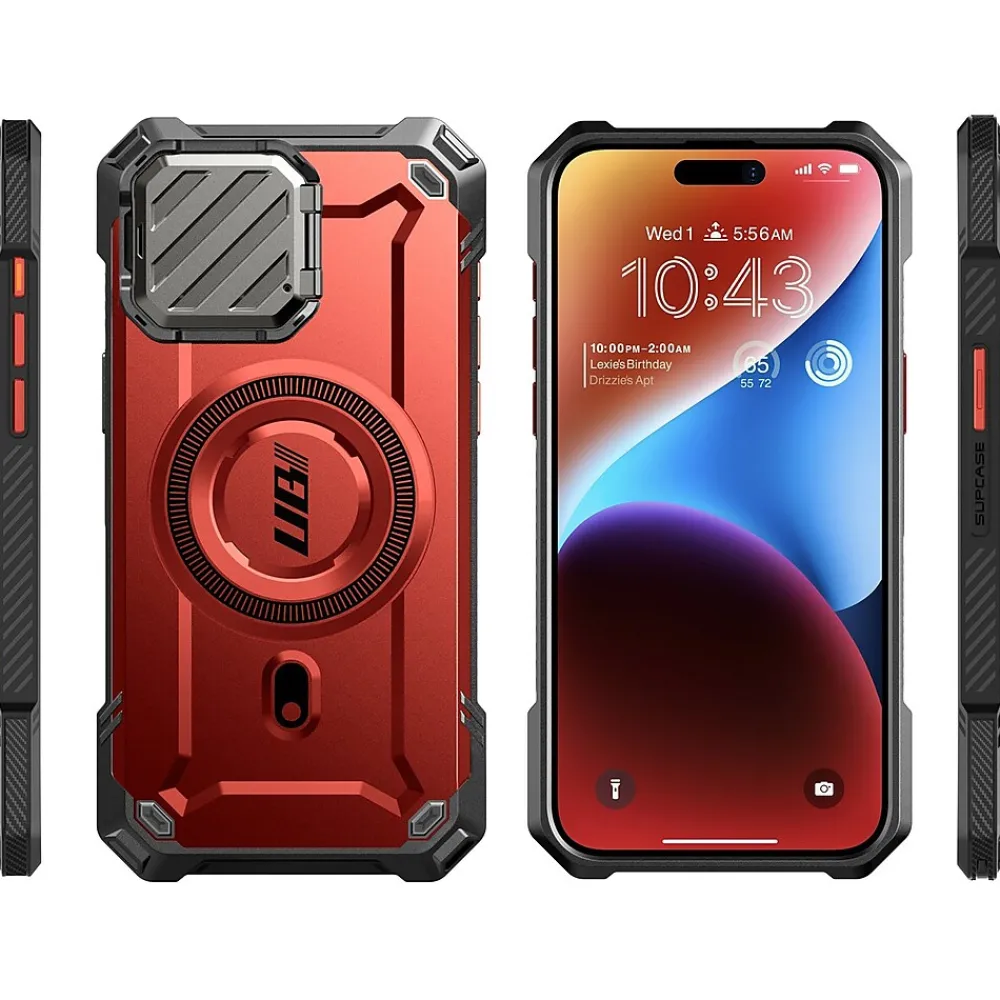 SUPCASE Unicorn Beetle MAG XT MagSafe Rugged Case for iPhone 15 Pro Max, Shock-Absorbing, Metallic Red (SPH23MX67MGXTRD)
