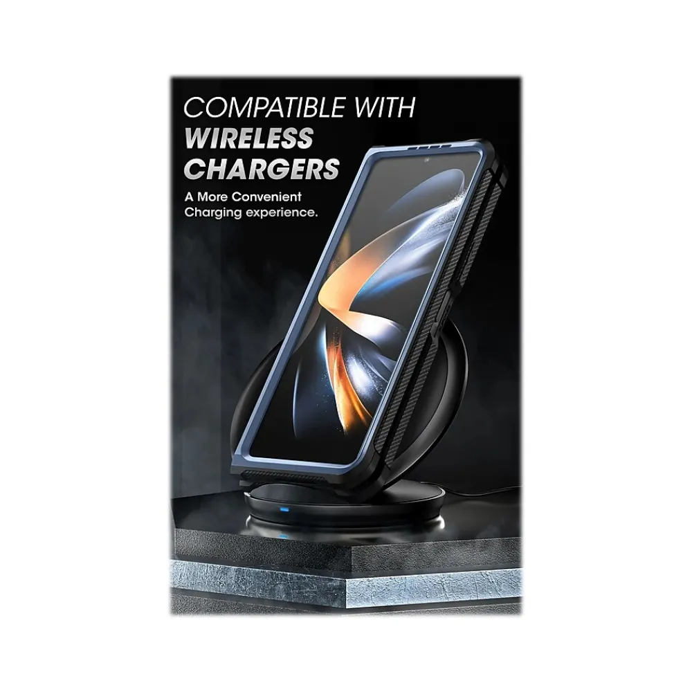 SUPCASE Unicorn Beetle Metallic Blue Kickstand Case for Samsung Galaxy Z Fold4 (SUP-Galaxy2022-ZFold4-5G-Unicorn-SP-Tilt)