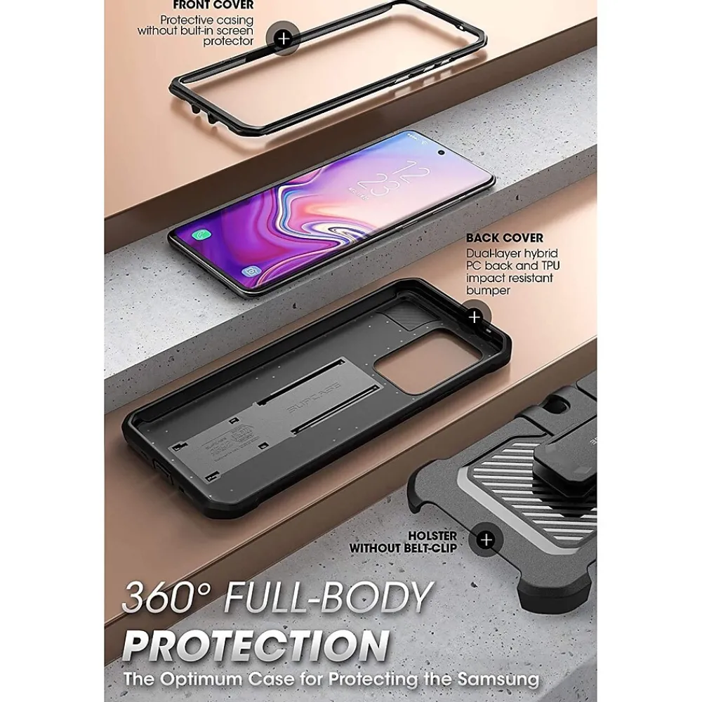 SUPCASE Unicorn Beetle Pro Black Rugged Case for Galaxy S20 Ultra (S-S20UL-UBPR-BK)