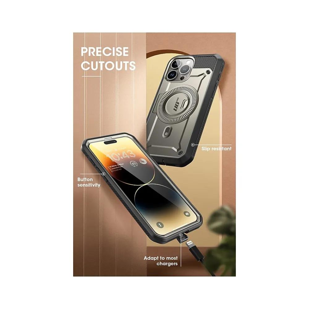 SUPCASE Unicorn Beetle PRO MAG Rugged Case for iPhone 15 Pro, Shock-Absorbing, Titan Gray