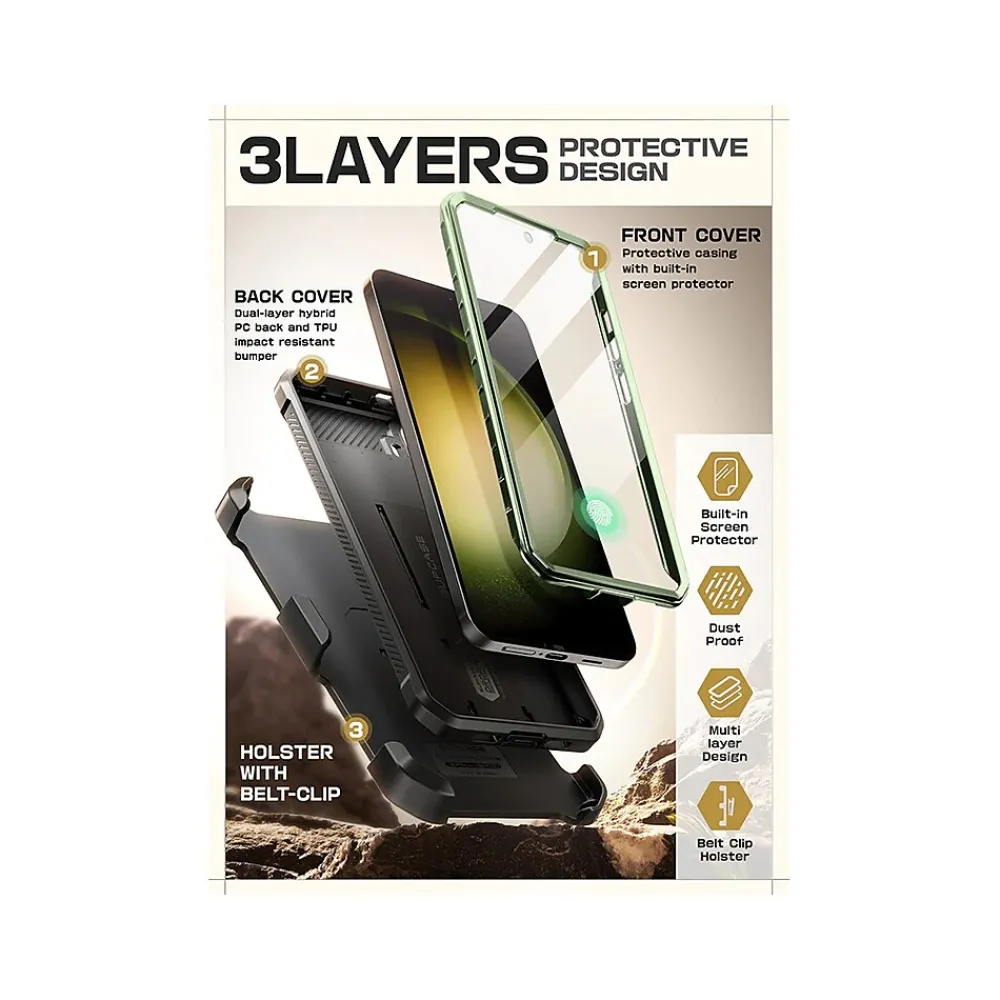 SUPCASE Unicorn Beetle Pro Rugged Case for Samsung Galaxy S24, Shock Absorbing, Dark Green (GS24UBPR2SGN)