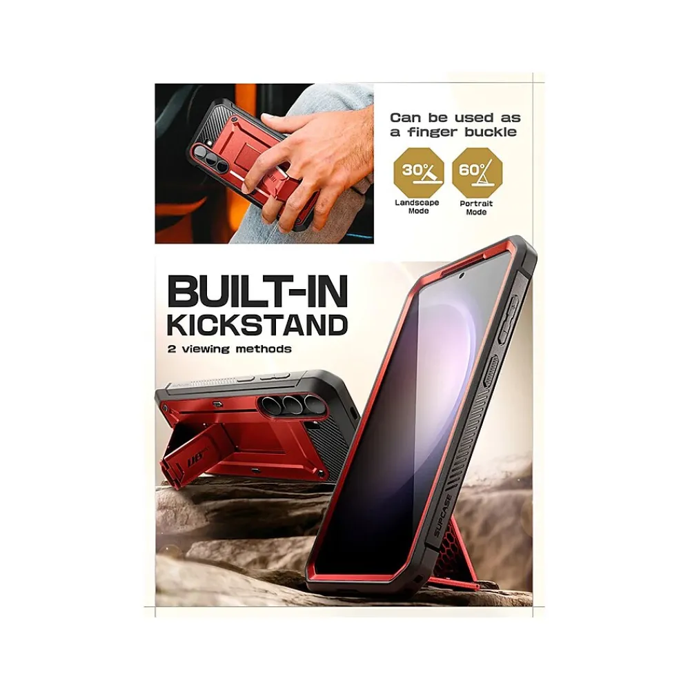 SUPCASE Unicorn Beetle Pro Rugged Case for Samsung Galaxy S24, Shock Absorbing, Metallic Red (GS24UBPR2SRD)