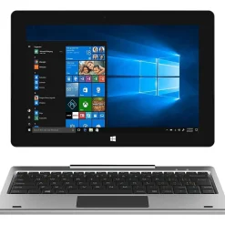 Sonic10 10.1" Tablet with Detachable Keyboard, WiFi, 64GB Storage, Windows 11, Silver (SC-5032WKB)<Supersonic Best