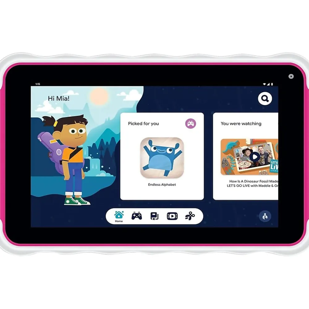 Sonic7 Jr. 7" Kids Tablet, WiFi, 32GB Storage, Android 13, Pink (SC-779KT-PNK)<Supersonic