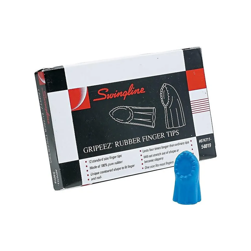 New Swingline Gripeez Medium Finger Pad, Blue, Dozen (54019)