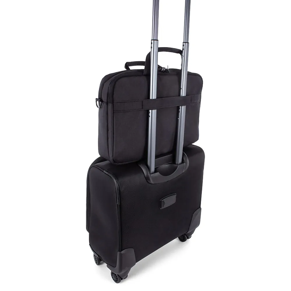 Cadence Polyester Two Section Briefcase, Charcoal (EXB1009SMCH)<Swiss Mobility Sale