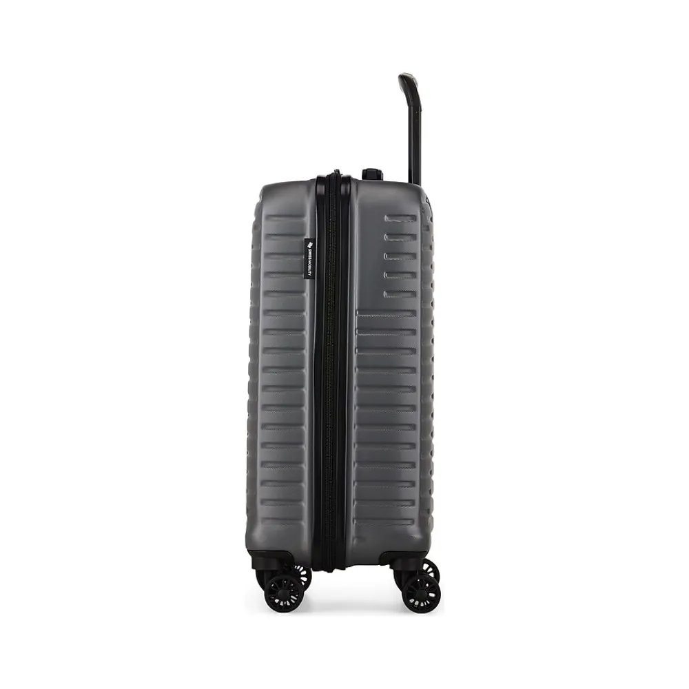 DCA 21.5" Hardside Carry-On Suitcase, 8-Wheeled Spinner, Gray Geometric (HLG1020SM-GREY)<Swiss Mobility