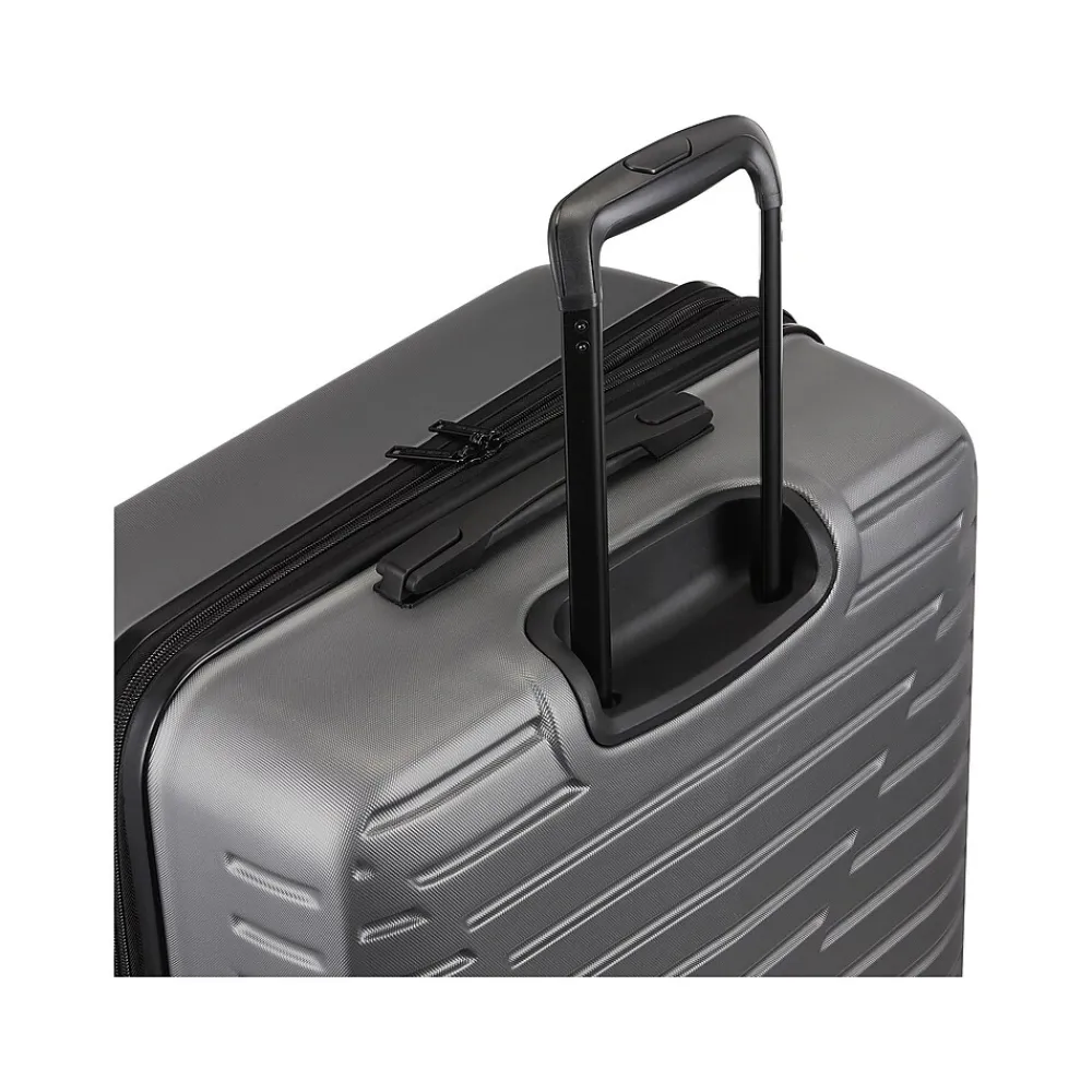 DCA 21.5" Hardside Carry-On Suitcase, 8-Wheeled Spinner, Gray Geometric (HLG1020SM-GREY)<Swiss Mobility