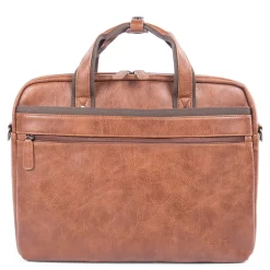 Vegan Leather Valentino Executive Briefcase, Cognac (EXB532-COGNAC)<Swiss Mobility Online