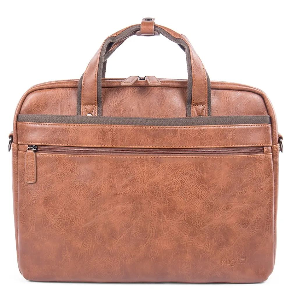 Vegan Leather Valentino Executive Briefcase, Cognac (EXB532-COGNAC)<Swiss Mobility Online