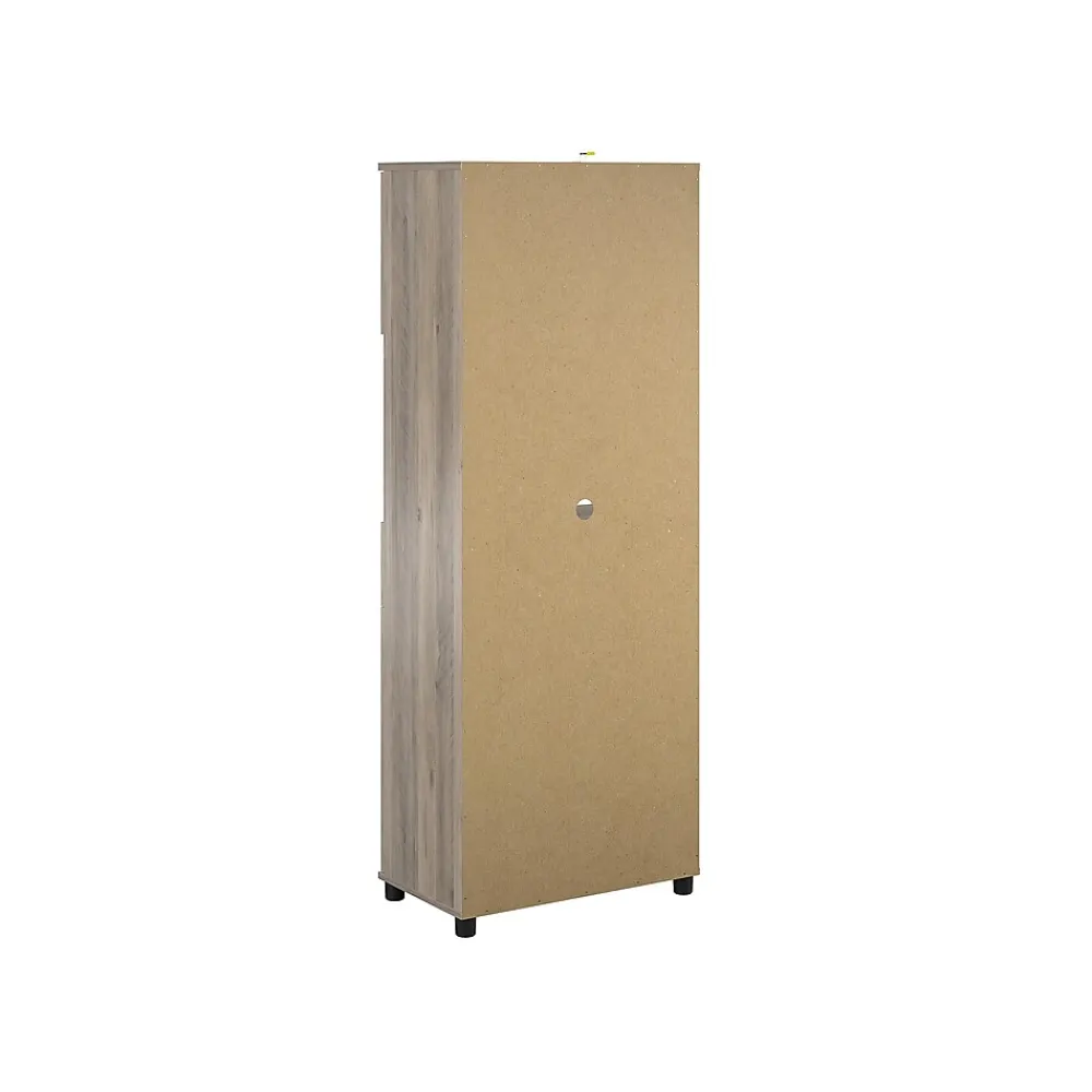 Storage Cabinets*System Build Dwyer 70" Tall Coffee Bar with 4 Shelves, Gray Oak (6383337COM)