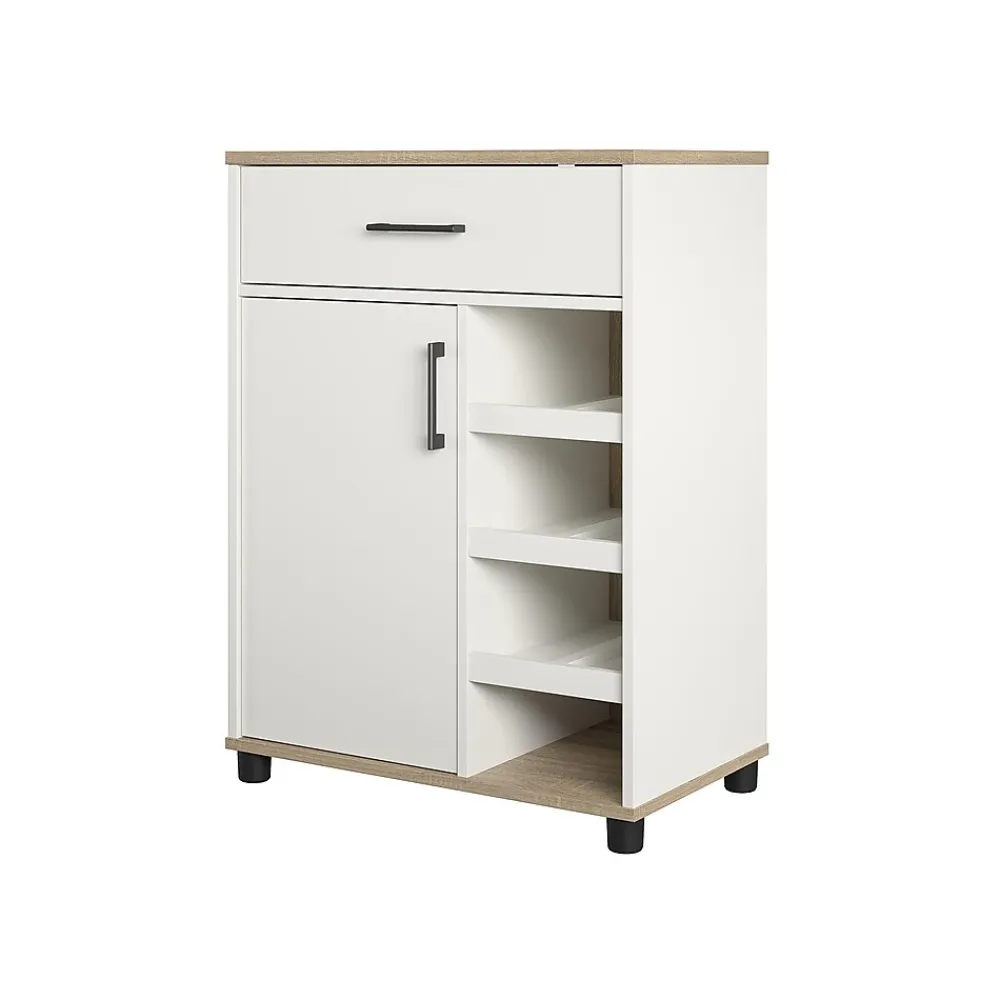 Storage Cabinets*System Build Whitmore 36" Bar Cabinet with 6 Shelves, Rustic White/Oak (2461500COM)