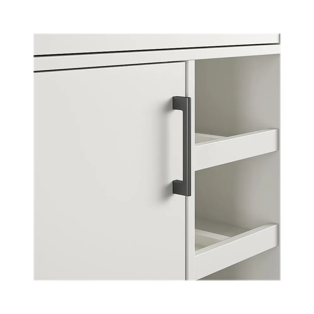 Storage Cabinets*System Build Whitmore 36" Bar Cabinet with 6 Shelves, Rustic White/Oak (2461500COM)