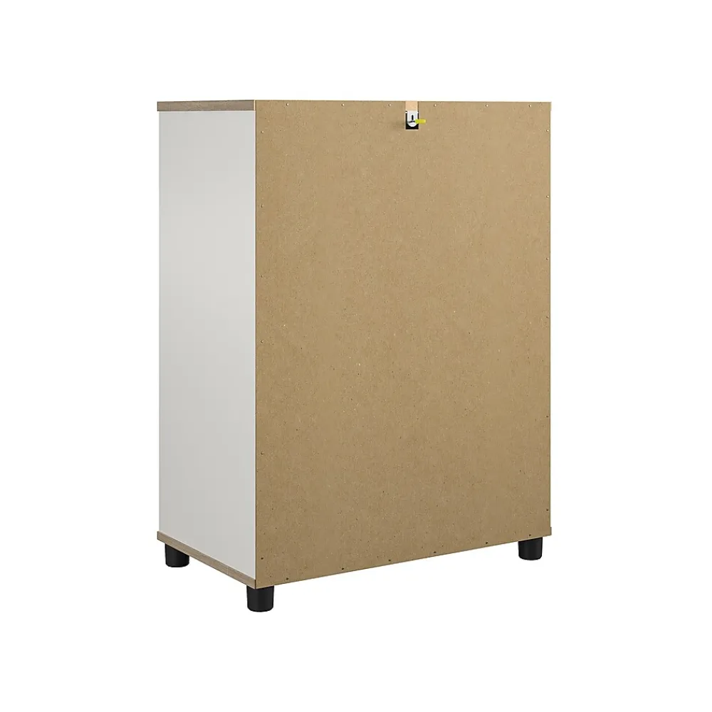 Storage Cabinets*System Build Whitmore 36" Bar Cabinet with 6 Shelves, Rustic White/Oak (2461500COM)