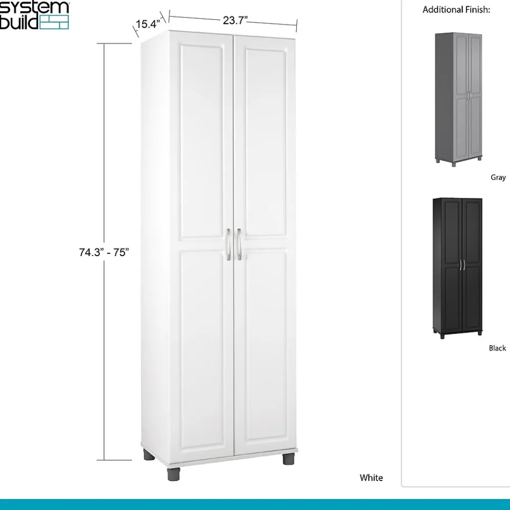 Storage Cabinets*System Build SystemBuild Kendall 24" Utility Storage Cabinet, White (7362401PCOM)