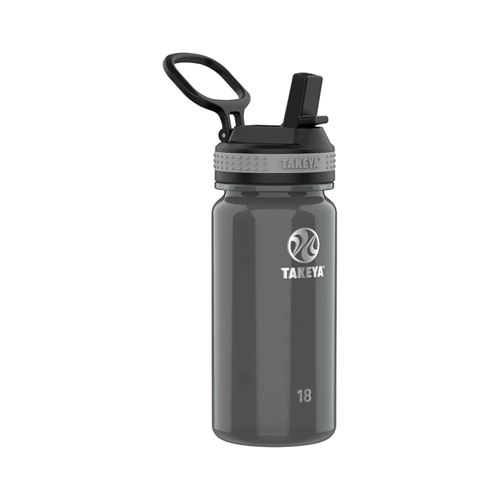 Takeya Tritan Plastic Water Bottle, 18 oz., Black/Royal, 2/Pack (51464)