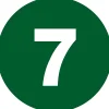 Labels|Tape Logic 2" Circle "7" Number Label, Dark Green, 500/Roll
