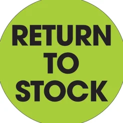 Labels|Tape Logic 2" Circle "Return To Stock" Label, Fluorescent Green, 500/Roll