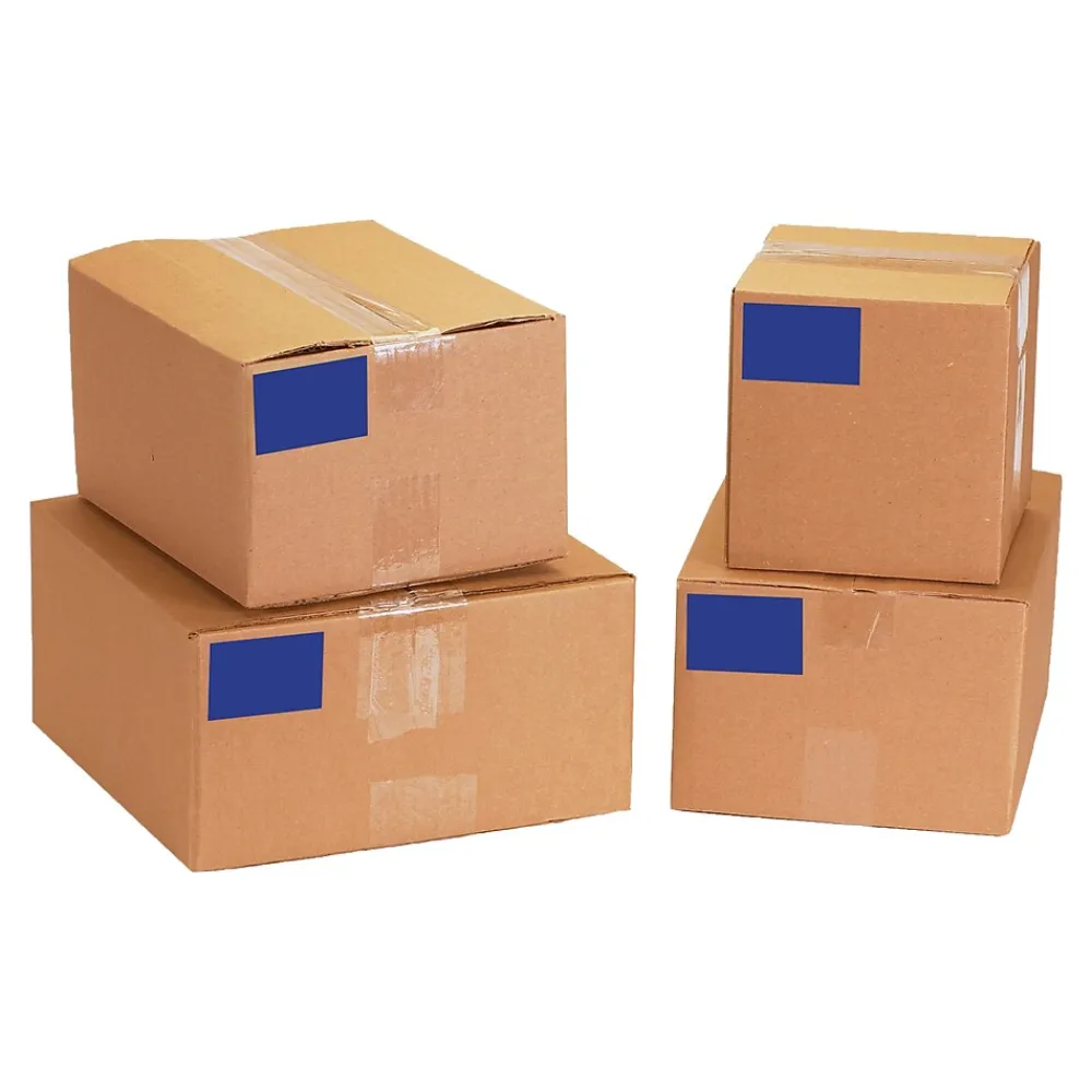Labels|Tape Logic 4" x 3" Rectangle Inventory Label, Dark Blue, 500/Roll