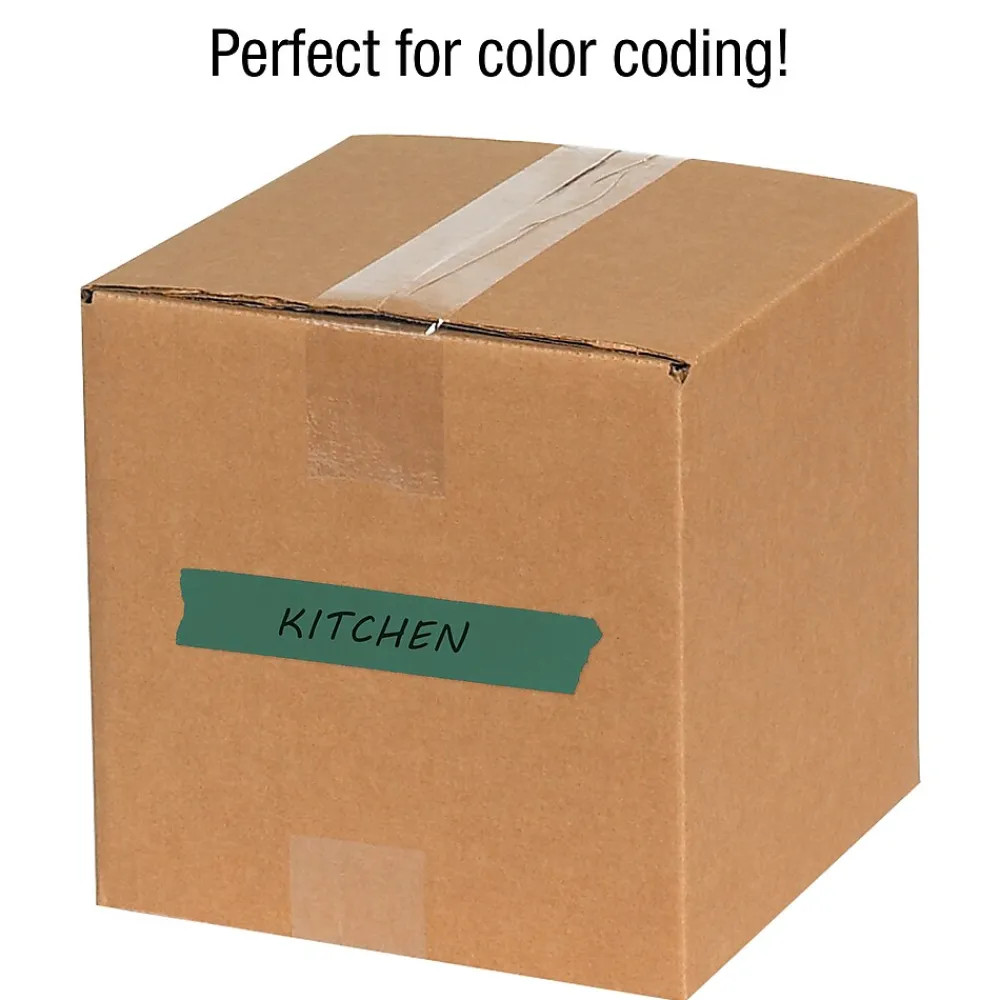 Online Tape Logic ™ 3/4" x 60 Yards Masking Tape, Dark Green, 12 Rolls (T93400312PKE)