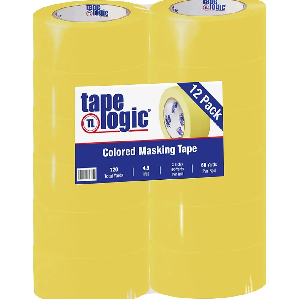 Outlet Tape Logic ™ 2" x 60 Yards Masking Tape, Yellow, 12 Rolls (T93700312PKY)