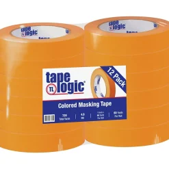New Tape Logic â„¢ 1" x 60 Yards Masking Tape, Orange, 12 Rolls (T93500312PKD)