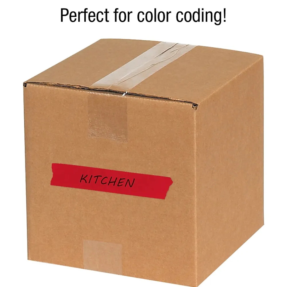 Discount Tape Logic ™ 1" x 60 Yards Masking Tape, Red, 12 Rolls (T93500312PKR)