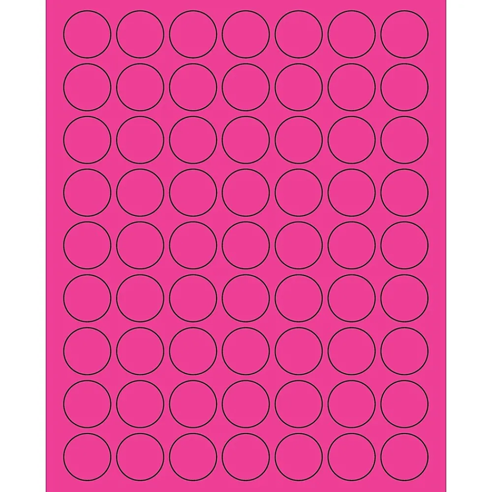Best Tape Logic ® Circle Laser Labels, 1", Fluorescent Pink, 6300/Case (LL191PK)