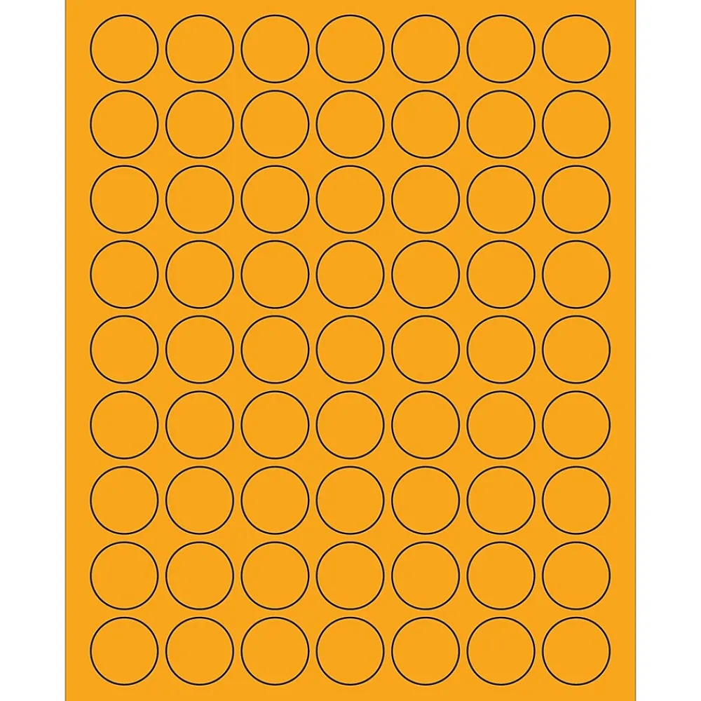 Clearance Tape Logic ® Circle Laser Labels, 1", Fluorescent Orange, 6300/Case (LL191OR)
