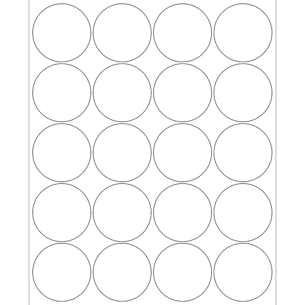 Sale Tape Logic ® Circle Laser Labels, 2", Glossy White, 2000/Case (LL302)