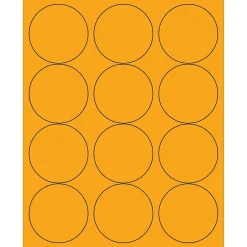 Best Tape Logic ® Circle Laser Labels, 2 1/2", Fluorescent Orange, 1200/Case (LL194OR)