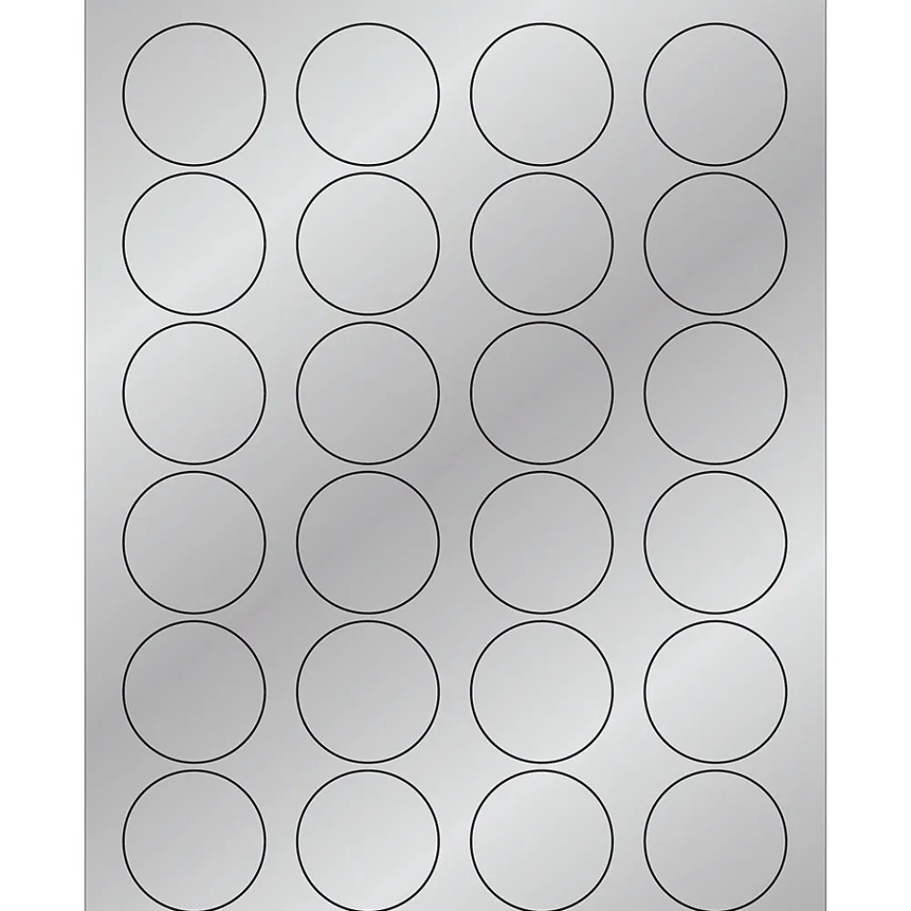Clearance Tape Logic ® Foil Circle Laser Labels, 1 5/8", Silver, 2400/Case (LL216SR)