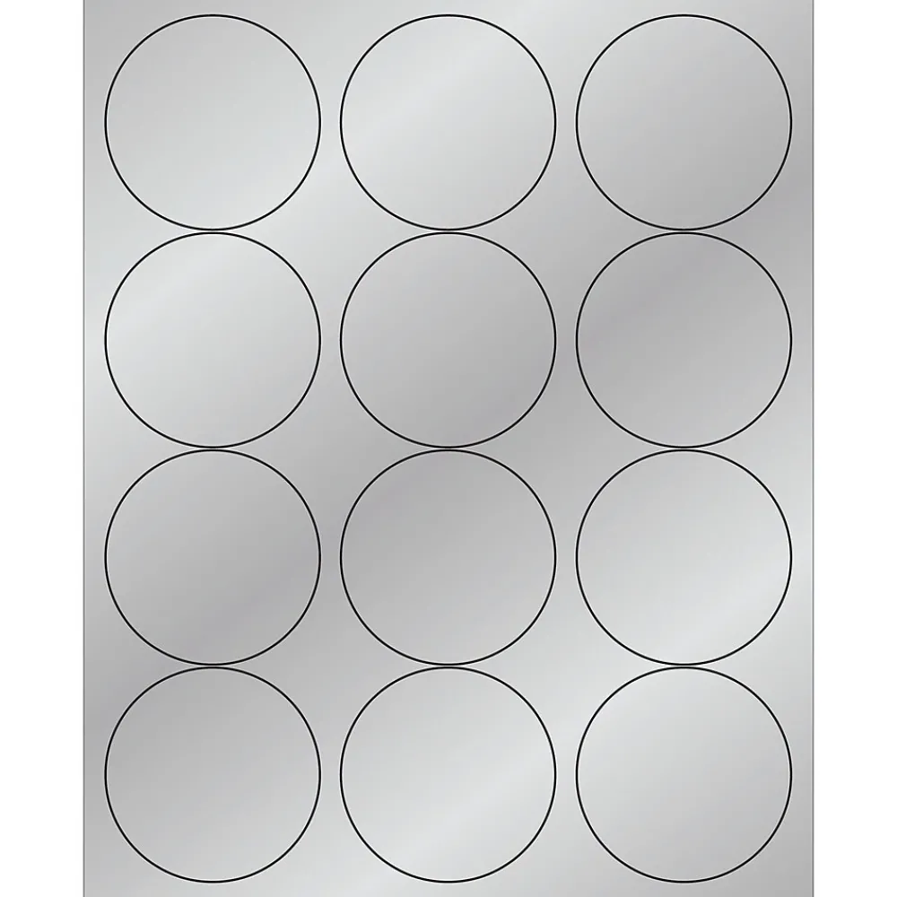 Clearance Tape Logic ® Foil Circle Laser Labels, 2 1/2", Silver, 1200/Case (LL217SR)