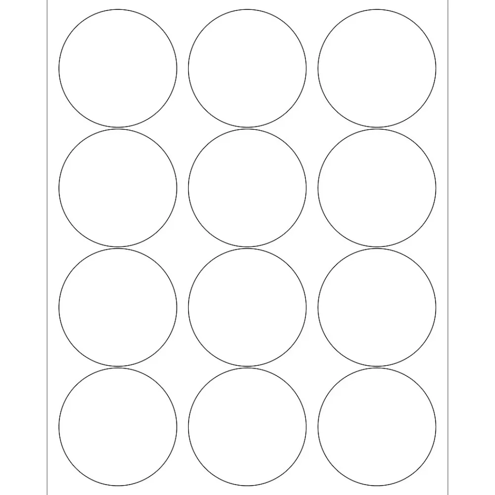Tape Logic ® Laser Labels, 2 1/2" Circle, White, 1200/Case (LL146)