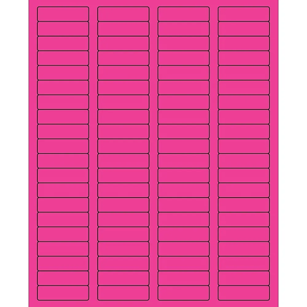 Outlet Tape Logic ® Rectangle Laser Labels, 1 3/4" x 1/2", Fluorescent Pink, 8000/Case (LL170PK)