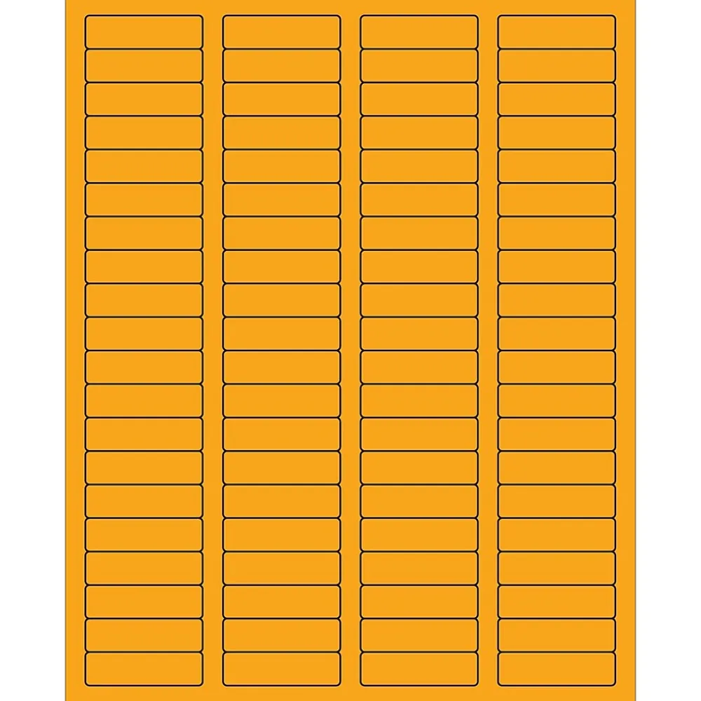 Clearance Tape Logic ® Rectangle Laser Labels, 1 3/4" x 1/2", Fluorescent Orange, 8000/Case (LL170OR)